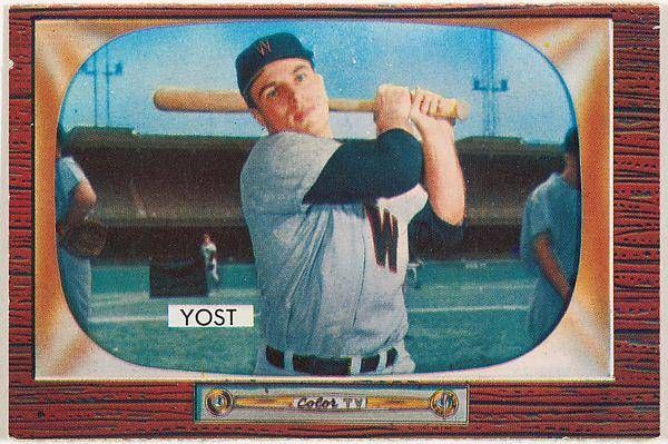 Eddie Yost, 3rd Base, Washington Senators, from Color TV Set series, series 10 (R406-10) issued by Bowman Gum
