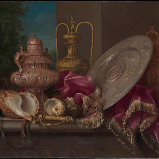 Still Life with Silver and Gold Plate, Shells, and a Sword