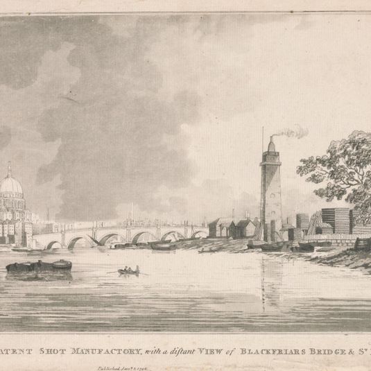 The Patent Shot Manufactory with a View of Blackfriars Br. and St. Paul