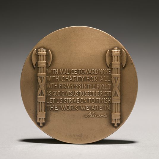 Abraham Lincoln Medal (reverse)