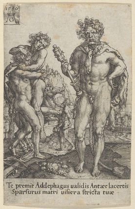 Hercules Squeezing Antaeus to Death, from The Labors of Hercules