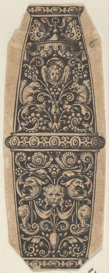 Design for a Sword or Dagger Handle with Putto-Head and Lion's-Head Masks