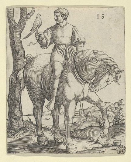 Man on Horseback holding a Falcon