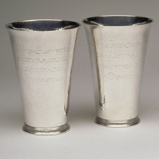 Pair of silver communion beakers