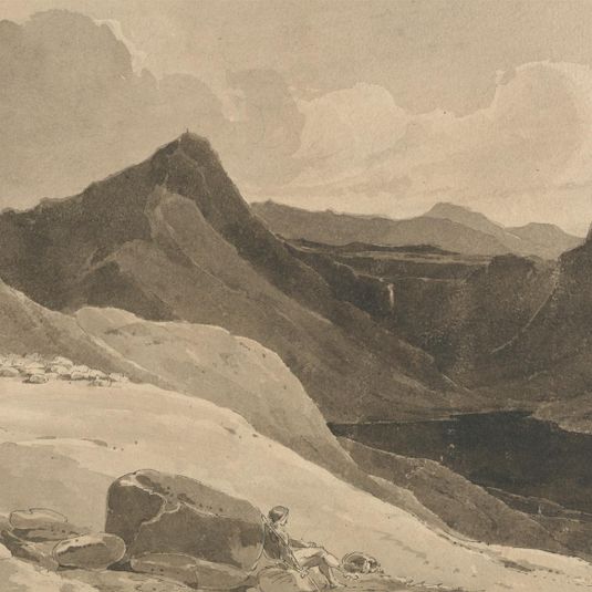 A Mountain Landscape with a Shepherd