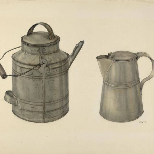 Zoar Tin Coffee Pot and Pail
