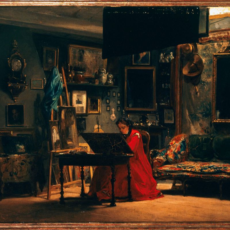 La princesse Mathilde (1820-1904) dans son atelier, rue de Courcelles