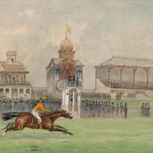 Pferderennen in der Freudenau in Wien 1884