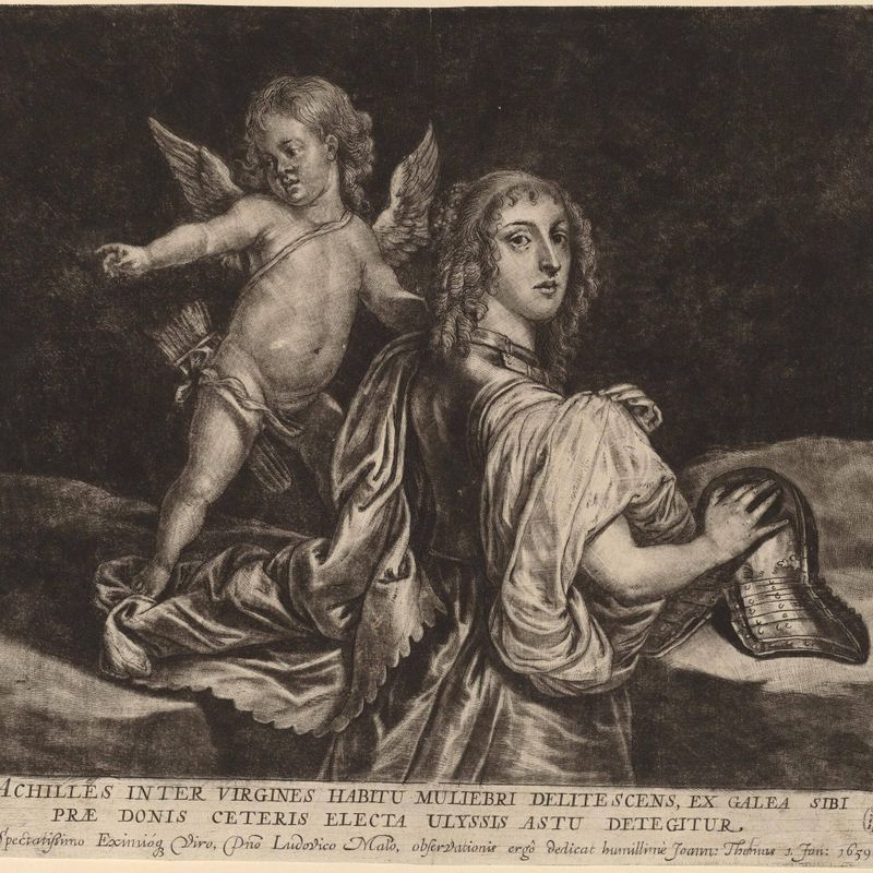 Achilles as Pyrrha with Cupid