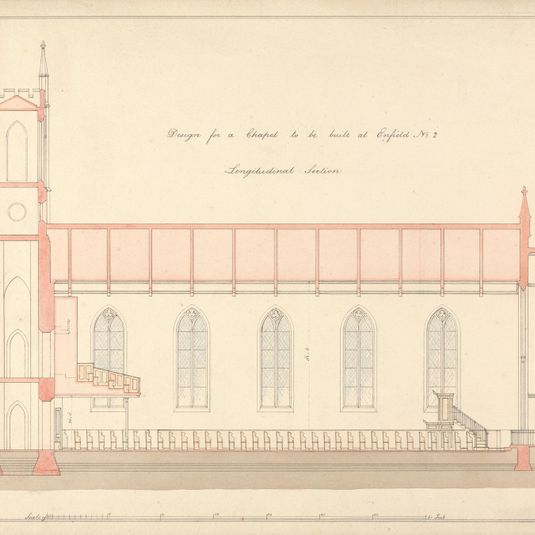Design for a Chapel at Enfield: Longitudinal Section