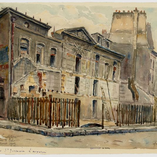 Premier jour de la démolition du magasin à sel, 6 rue Saint Germain de l’Auxerrois, 3 août 1909