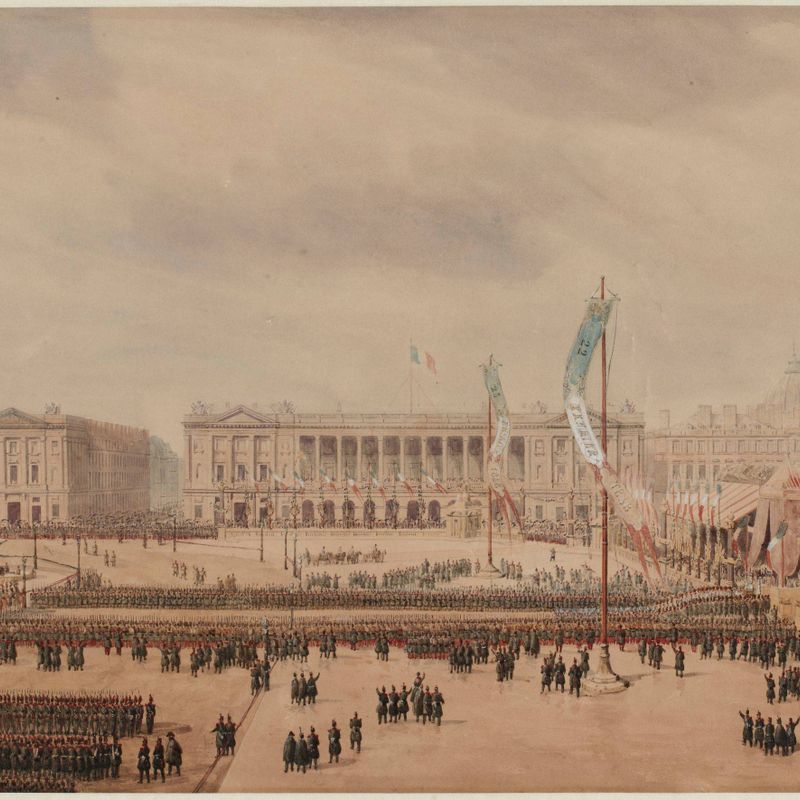 Proclamation de la République de 1848 sur la place de la Concorde.