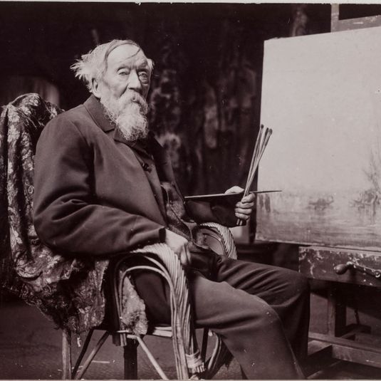 Portrait de Félix Ziem dans son atelier, rue Lepic à Paris