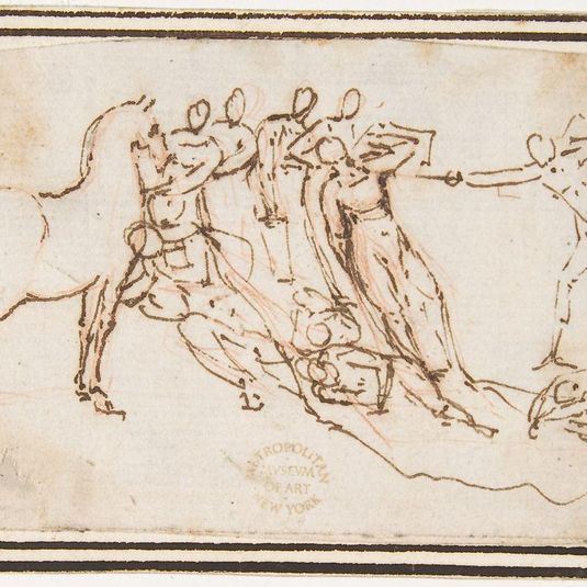 Unidentified Subject: Nine Figures and a Horse