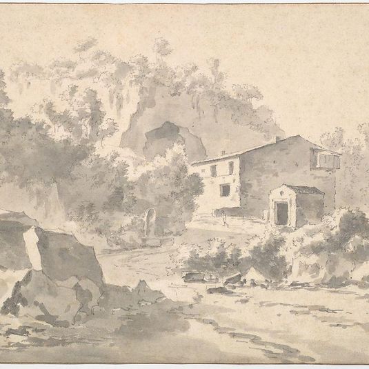 A House on a Hillside in a Southern Landscape