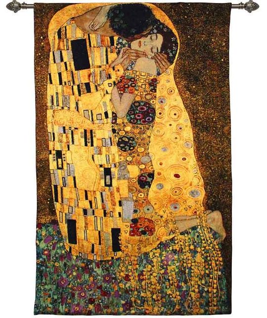 Gustav Klimt The Kiss - Wall Hanging 90cm x 138cm (70 rod) Signare Tapestry