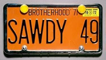 Souvenir License Plate for Sawdy