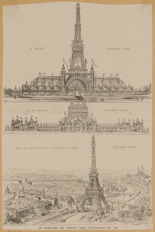 Le concours des projets pour l'exposition de 1889.