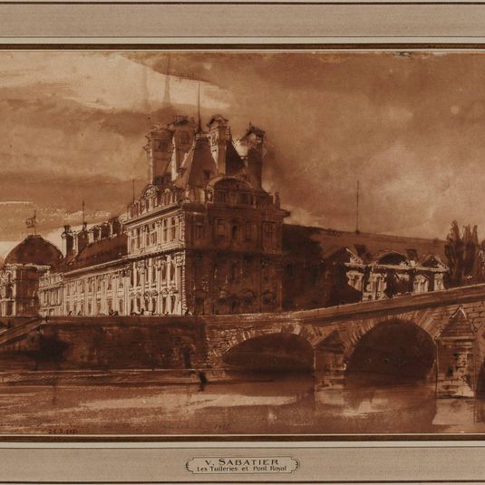 Vue des Tuileries et du Pont Royal en 1855.