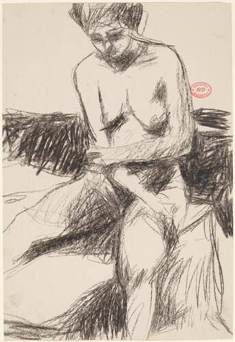 Untitled [seated female nude holding her elbow]