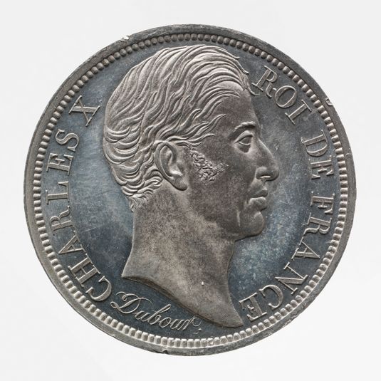 Essai uniface  pour la pièce de 5 francs de Charles X, 1828