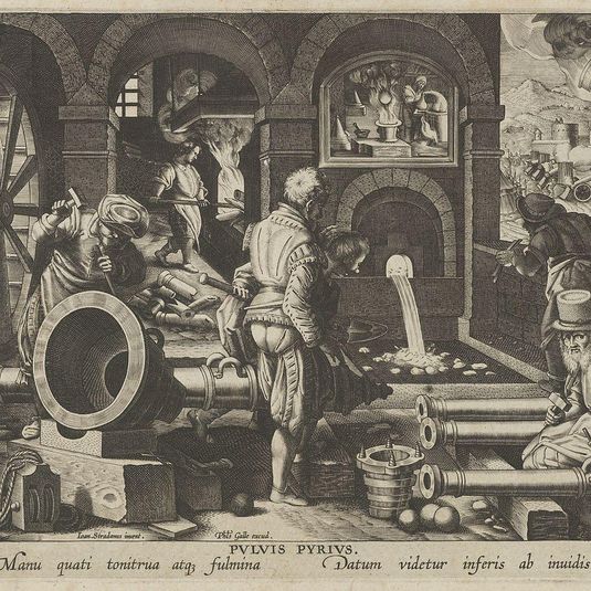 New Inventions of Modern Times [Nova Reperta], The Invention of Gunpowder, plate 3