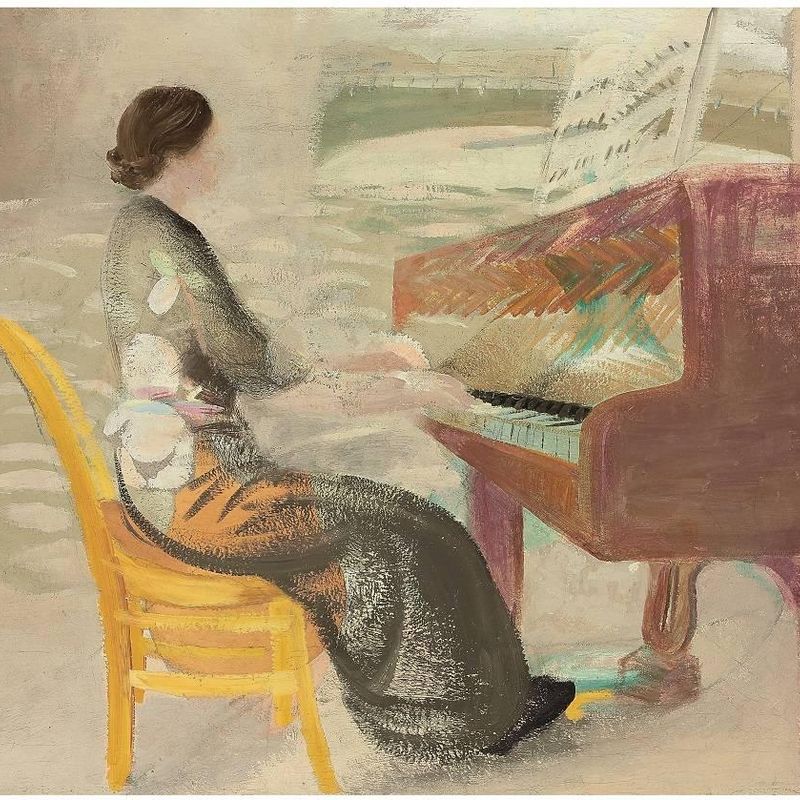 Woman playing a piano (Vera Moore)