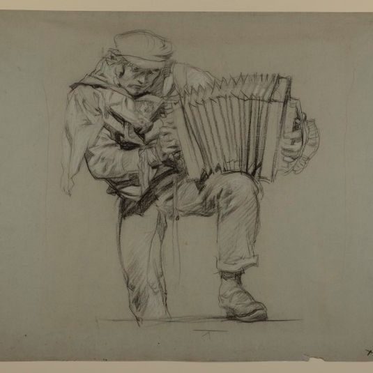 Man Playing a Concertina