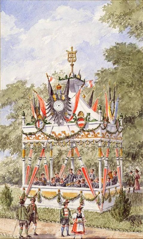 Der Musikpavillion des Wiener Schützenfestes von 1898