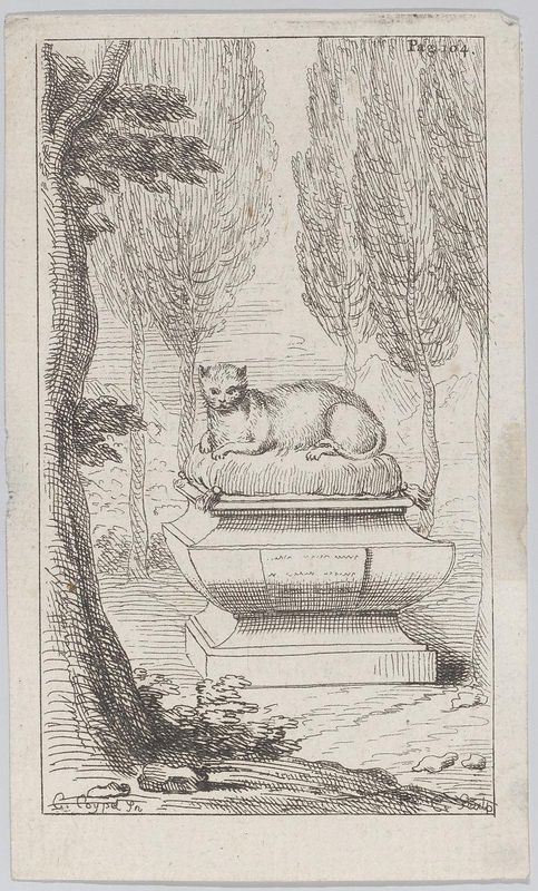 Cat atop a tomb