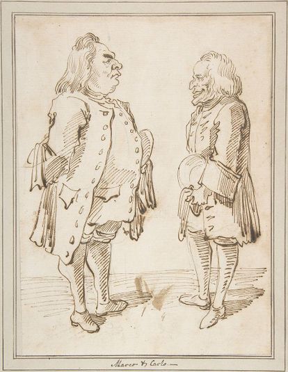 Marco and Carlo: Caricature of Two Men Standing Face to Face