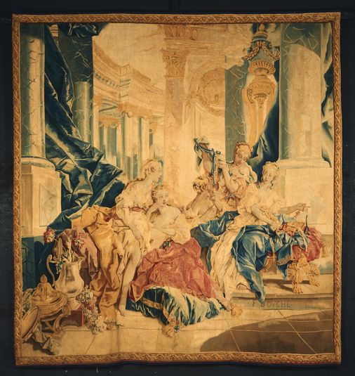 Tapestry showing Psyche Displaying Her Treasures to Her Sisters