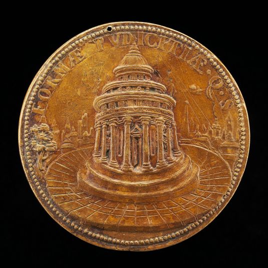 Circular Temple with a City in the Background [reverse]