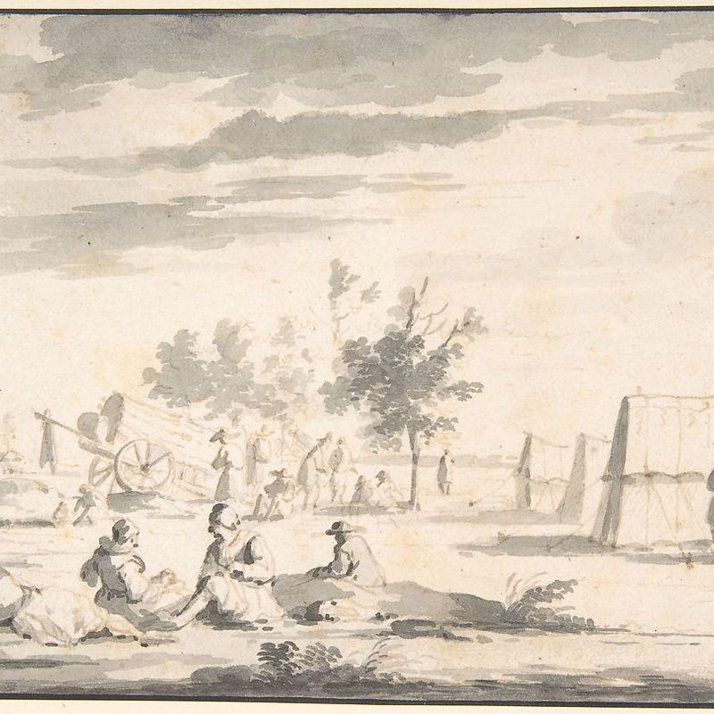 Landscape with Figures and Camp Site