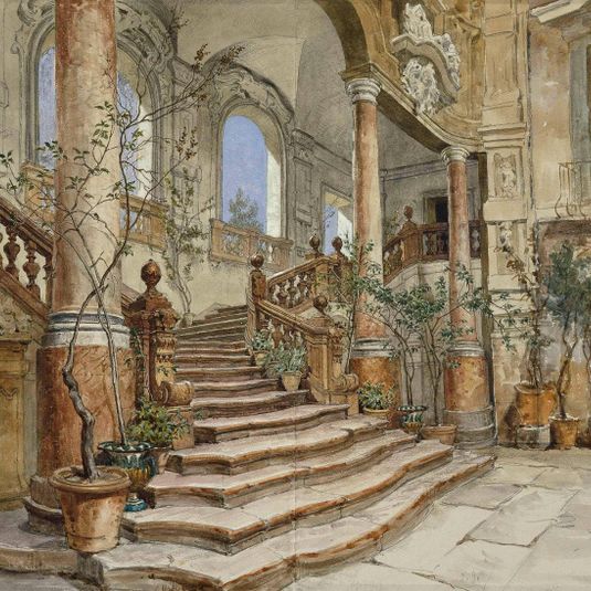 Marmortreppe im Palazzo Bonagia in Palermo