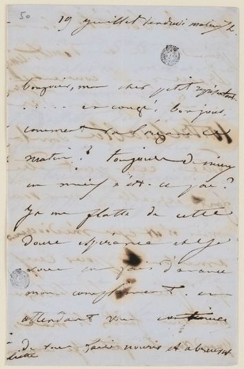 Juliette Drouet à Victor Hugo, 19 juillet vendredi matin 7h 1850