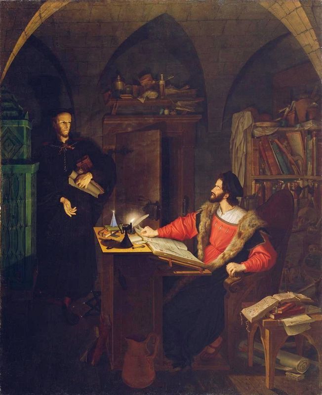 Faust and Mephisto in the Study Room