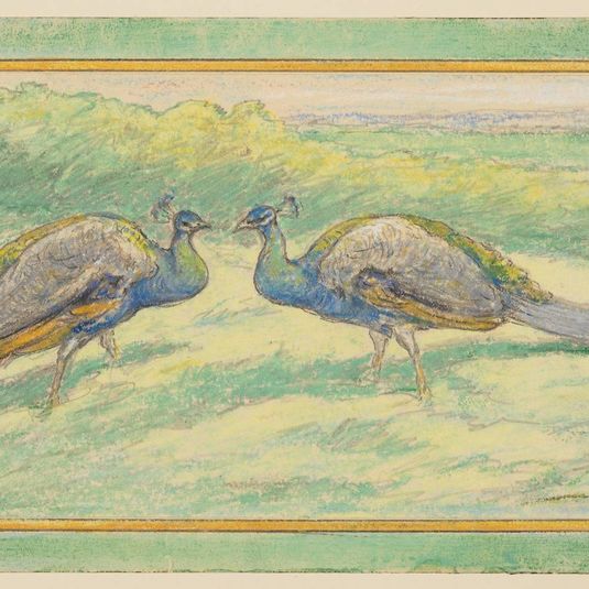 Two Peacocks in a Landscape