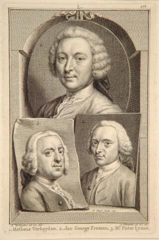 Mattheus Verheyden (1700-1777), Jan George Freezen (1701-1775) en Pieter Lyonet (1706-1789)