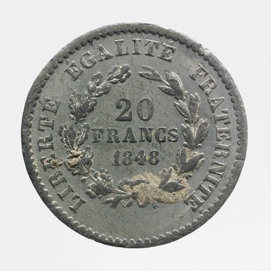 Essai pour la pièce de 20 francs de la Deuxième République, 1848