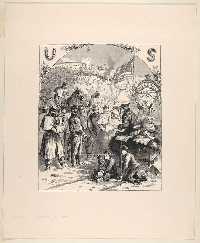 Santa Claus in Camp (published in Harper's Weekly, January 3, 1863)