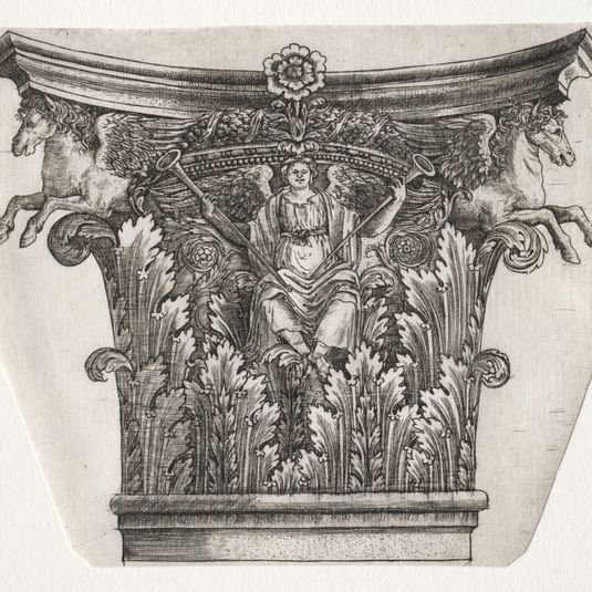 Base and Capital with Figure of Fame and Winged Horses