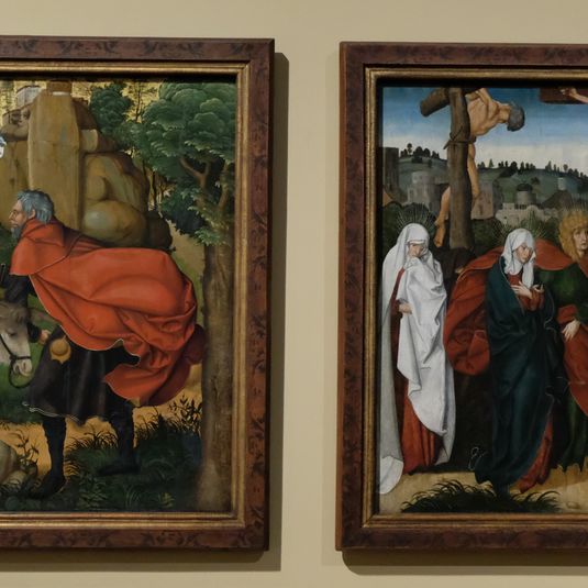 The Flight into Egypt & The Crucifixion, Wing Painting from the "Aggsbach Altarpiece"