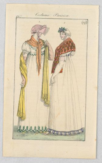 Plate 19, Costume Parisien (Parisian Costume), Journal des Dames et des Modes (Journal of Ladies and Fashion)