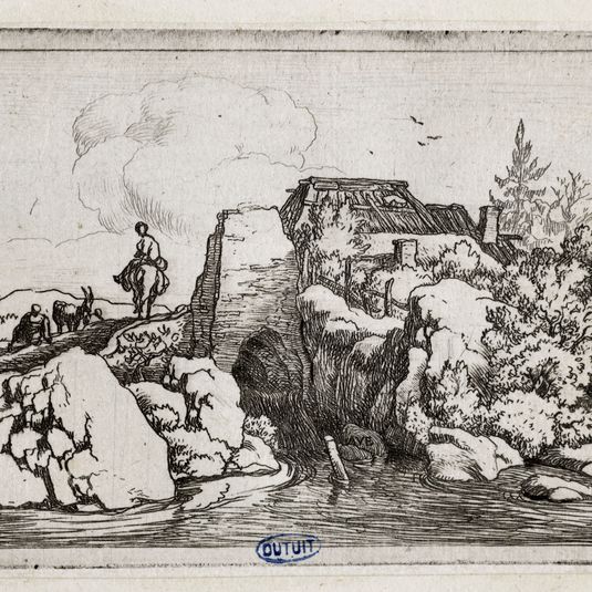 La Figure à cheval sur le pont de pierre (Bartsch 22)
