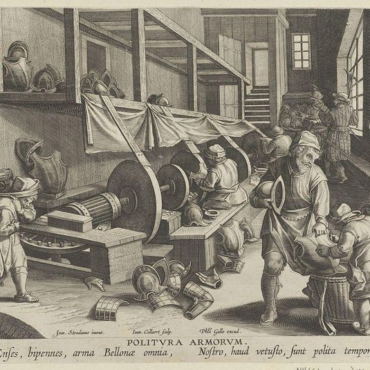 New Inventions of Modern Times [Nova Reperta], The Invention of the Polishing of Armor, plate 17