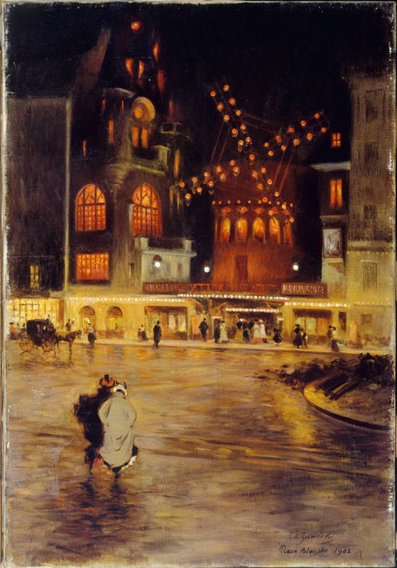 La Place Blanche et le Moulin Rouge