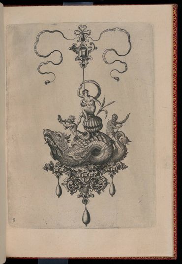 Plate 8, from Bullarum Inaurium etc. Archetypi Artificiosi Pars Altera (Pendants, Earrings, etc. Designs of the Most Skillful Nature, Part Two)