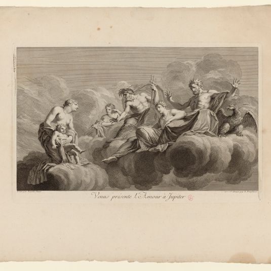 Les peintures de Charles Le Brun et d'Eustache Le Sueur de l'hôtel Lambert. Cabinet de l'Amour : Venus présente l'Amour à Jupiter.