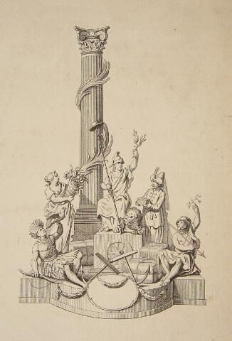 Versiering voor de maaltijd ter ere van de Alliantie met Frankrijk (januari 1786): Nederlands groei en bloei